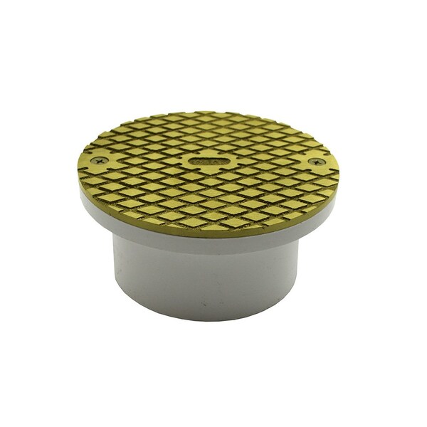 Jones Stephens 4in. PVC General Purpose Access Fitting with 6in. Polished Brass Cover C60040 - main